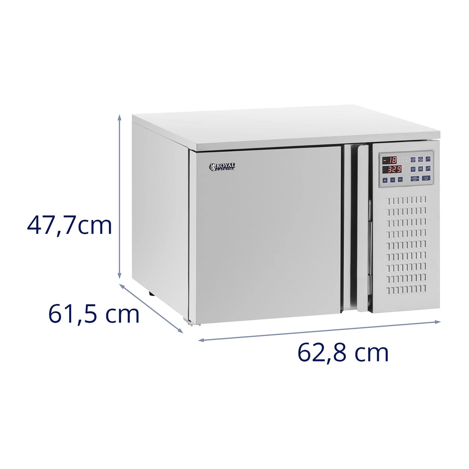 Royal Catering Congelador de Choque para Gastronomía RCGK-BC30 (Capacidad: 29,5 L, Material: acero inoxidable, Capacidad de congelación: 4 kg / 209 min)