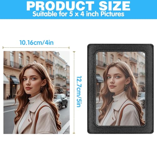 Image of Leather Car Visor Picture Holder Photo Clip Fits 5-Inch Car Picture Frame Displays Your Photographs Sun Visor Car Photo Holder Black Both Horizontally And Vertically, Photo Car Visor Clip for Vehicle