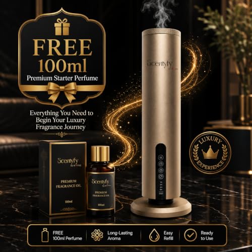 Image of SCENTYFY by STARQ Aura Smart Air Scent Diffuser, Waterless Aroma Machine with Cold Atomization, Ultra Quiet No-Heat Technology for Home, Office, Gym & Hotel with 100ml Starter Perfume