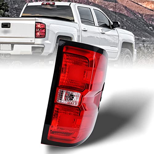 Nakuuly Tail Light Assembly Compatible With 2016-2019 Chevy Silverado 1500 2500 HD GMC Sierra 3500 HD Right Passenger Side Taillight Brake Lamp with Bulb Halogen Type