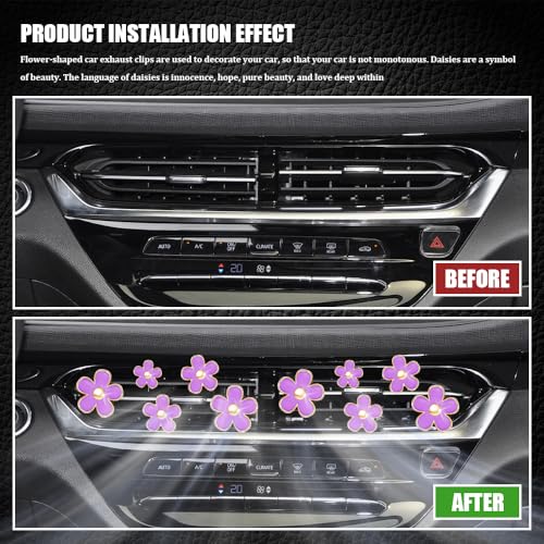 Image of 8PCS Daisy Flower Air Vent Clip Accessories, Air Conditioning Outlet Clip, Car Air Freshener Dashboard Accessories Charm, Auto Decorations Interior Universal Car Fresheners for Women