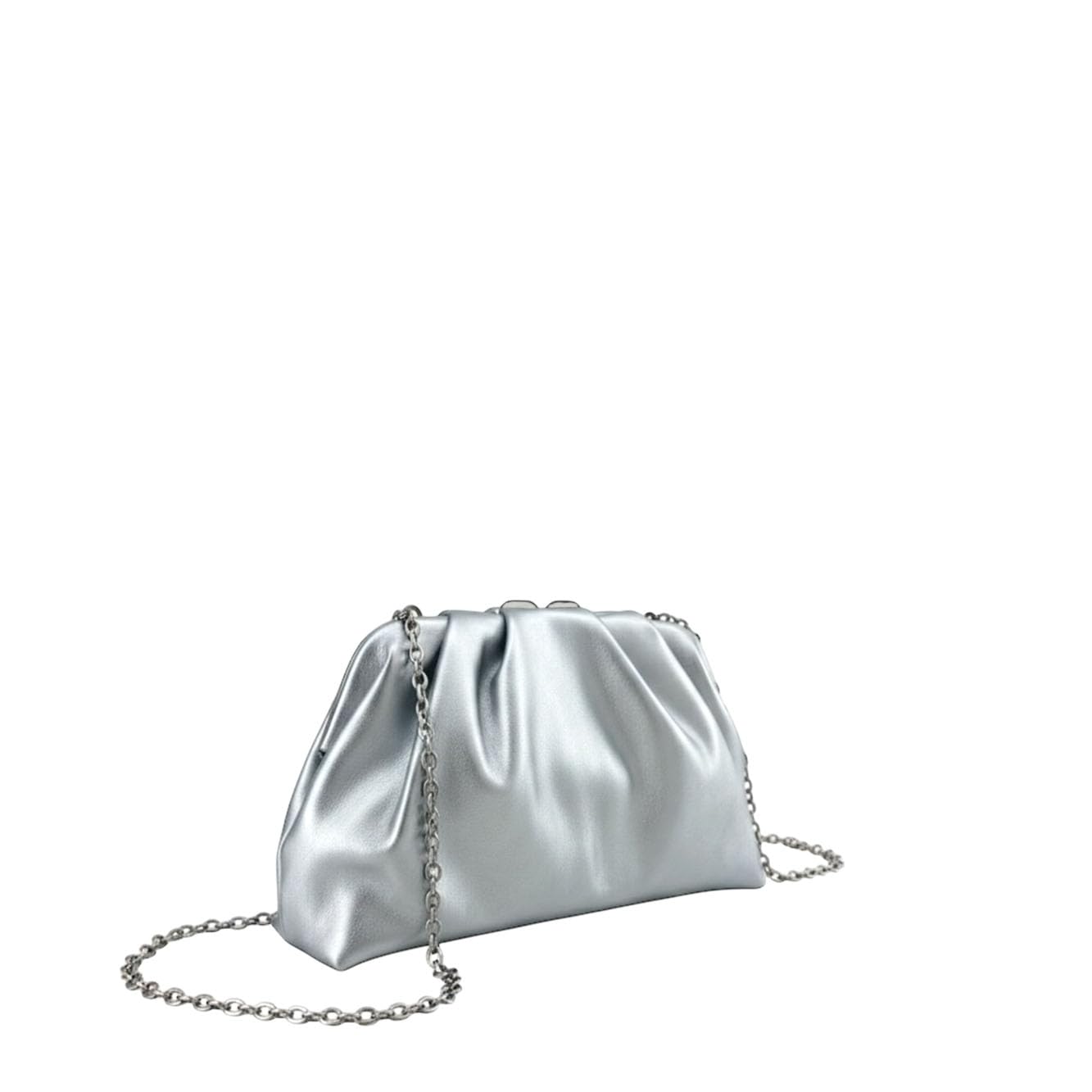 MODELISA - Bolso de Mano de Fiesta Tipo Clutch para Mujer, Cartera de Fiesta con Pliegues y Cadena de Hombro Desmontable
