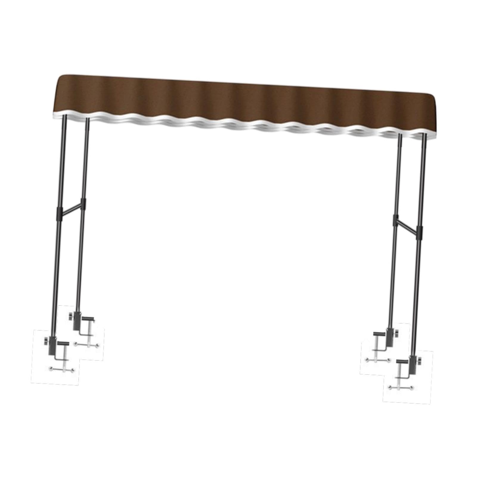 BNF® Trolley Awning “ Lightweight Portable Sunshade Shelter for Yard, Beach & Outdoor Markets | Adjustable Height, Non Screw Aluminum Frame | 120cm x 120cm Brown Fabric-image-0