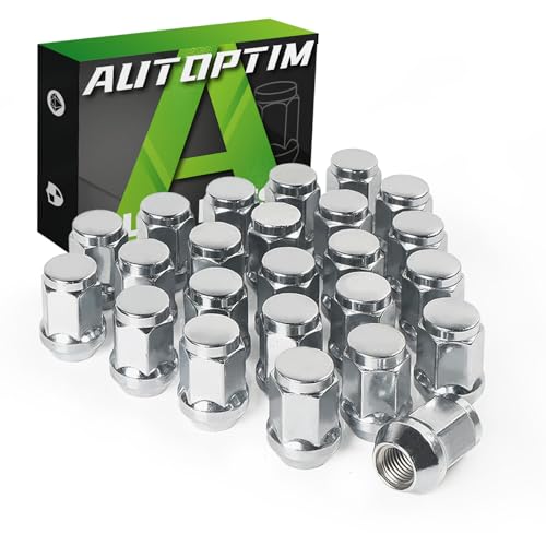Image of AUTOPTIM M12x1.5 Lug Nuts - Replacement for 1984-2023 Toyota 4Runner, 1995-2022 Tacoma, 2000-2006 Tundra Aftermarket Wheel Lug Nuts, 19mm Hex Chrome Soild One-Piece Closed End Tire Lug Nut (24pcs)