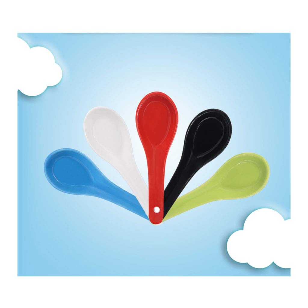 Esslöffel, 10er-Set, Keramik-Suppenlöffel, Porzellan-Suppenlöffel, Suppenlöffel, Esslöffel, Suppenknödellöffel, Weiß/Schwarz/Blau/Rot/Grün, Servierlöffel in fünf Farben (Weiß)