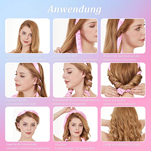 Krullen zonder hitte, haarkrullers 's nachts, overnight heatless krulband, doe-het-zelf haarnoedel, haarkrullend haar zonder hitte, kapselset, voor lang gemiddeld haar, cadeau voor meisjes en vrouwen - Image 6
