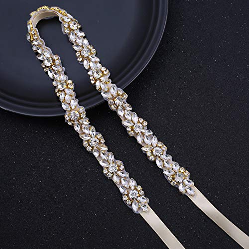 Crystal Wedding Belt Thin Bridal Belt Bridesmaid Sash with Rhinestones Pearls for Women Dress Accessories3