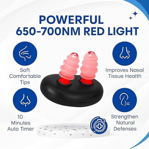 2026 Upgraded Red Light Nasal Therapy Device for Nose Congestion Relief, Portable Nasal Care Tool with Long Battery Life & Silicone Tips, Easy Home Use for Seasonal Comfort & Travel - Image 5