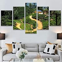 SIGNWIN 5 Panel Canvas Wall Art Greenlands for Home Decorations Ready to Hang - 60