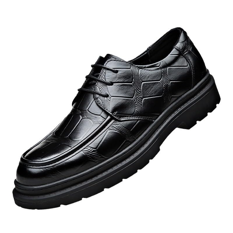 Men's Round-Toe Business Formal Derby Lightweight Sneakers for Men Leather Oxfords Dress Footwear