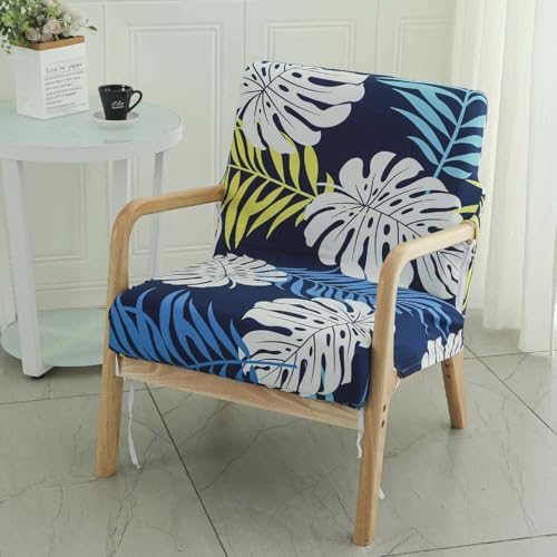 Fansu Funda para Sillon Relax con Respaldo y Brazo, Elastica y Antideslizante Cubre Butaca para Salón patrón, Protector de Sofá 1 Plaza con Cremallera (Monstera)