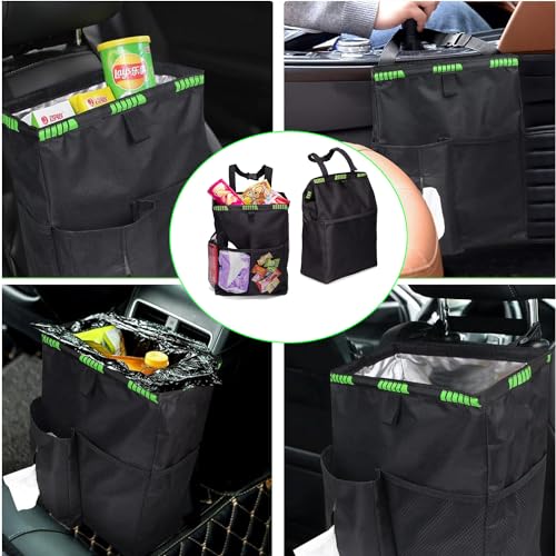 MEISO Autositz Organizer, Oxford Stoff Wasserdicht Autositz Rücksitz Organizer mit iPad/Tablet Tasche, 10L Groß Kapazität Autositz Organizer, Zusammenklappbare Tragbarer Auto Mülleimer