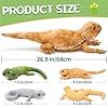 Tezituor Lizard Stuffed Animal with 4 Babies, 26.5" Realistic Big Bearded Dragon Plush Toy Home Decor Birthday Gifts for Boys Girls, Brown #4