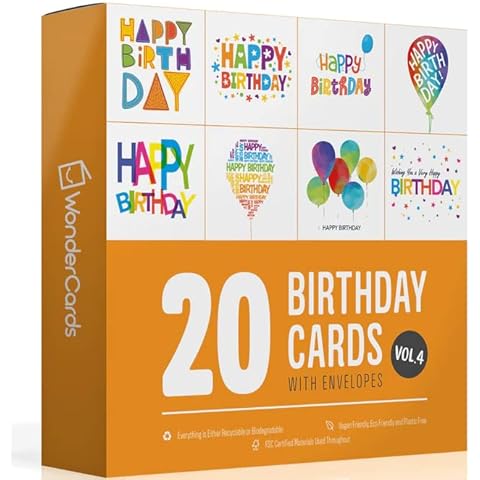Wonder Cards Birthday Cards Multipack of 20 Cover