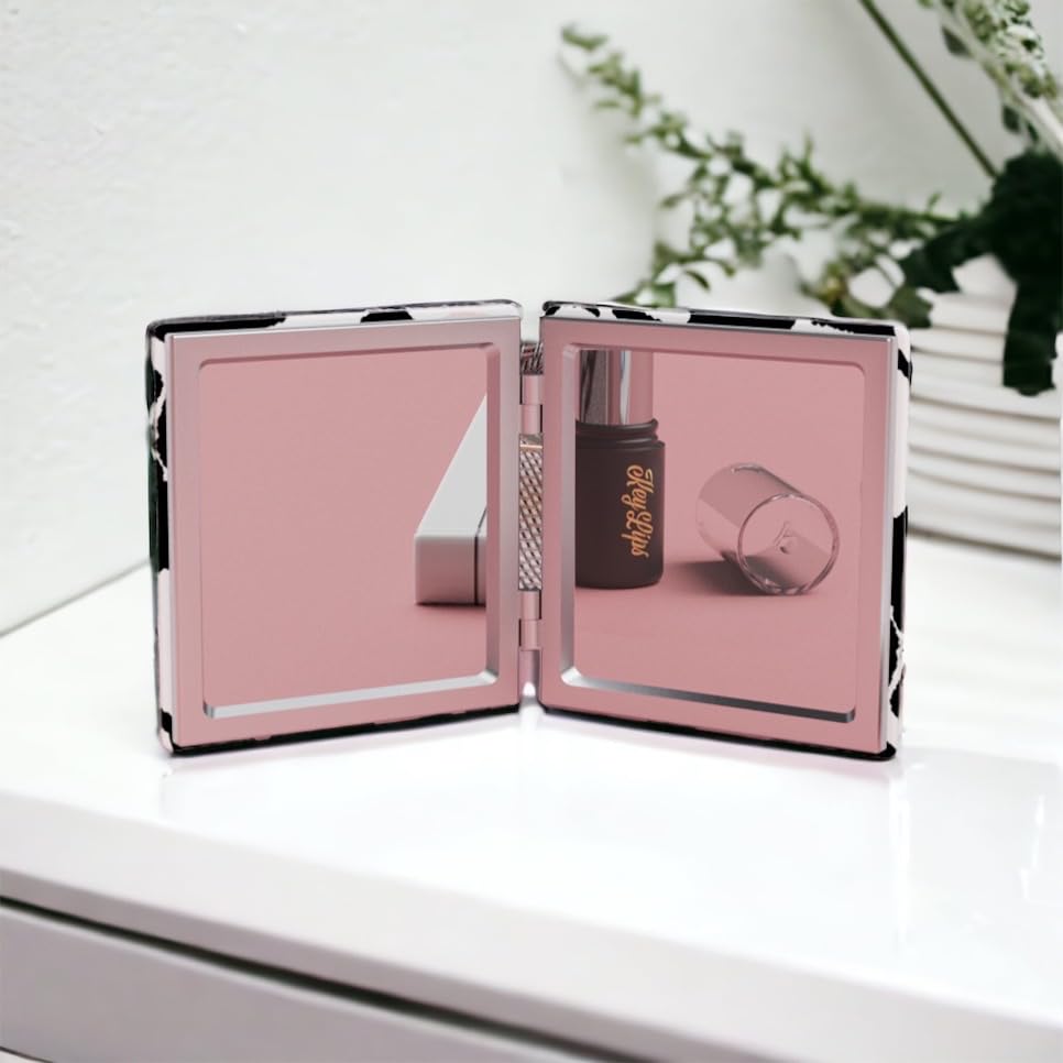 KOZUKI Espejo compacto para maquillaje cuadrado rosa miniatura 5