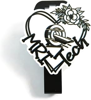 MRI Tech Badge Reel – MRI Safe ID Badge Holder, Retractable Clip for MRI Tech, Cute Floral Heart MRI Technician Gift, Non-Magnetic Badge Reel for MRI Rooms, Radiologic Tech Week Gift