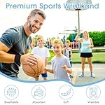 8 Pcs Sports Wrist Sweat Bands for Men & Women， Absorbent Wrist Sweatbands Tennis Wristbands, Elastic Wrist Bands for Sweat for Basketball Tennis Football Gym Running Working Out - Image 4