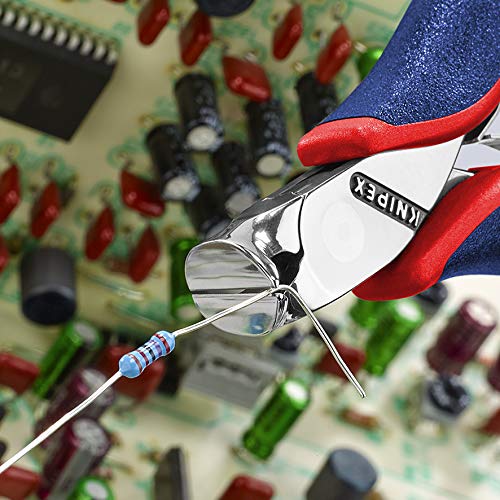 KNIPEX Tools - Electronics End Cutting Nippers, Multi-Component (6432120)