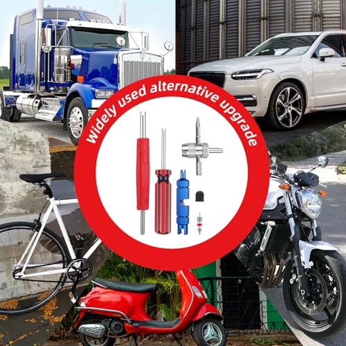 Image of 44PCS Tire Valve Stem Tool, Spool Installation and Valve Core Removal Tools, 4 Way Valves Puller Tool, Stem Cover Caps for All Types of Tires