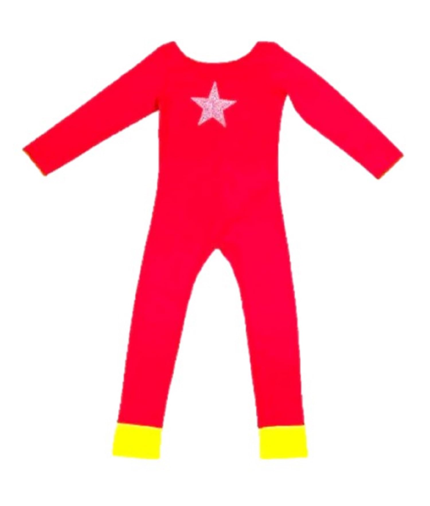 Kids Full Body Unitard for Girls and Boys | Nylon Spandex One Piece Outfit | Flexible Dancewear Costume for Gymnastics Ballet Yoga Training Activities | Red-picture-16