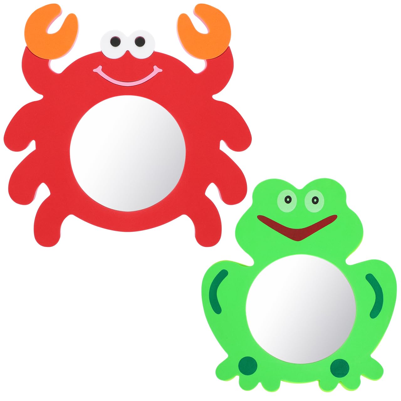 Totority Mirror Kids Bathroom Toys Kids Mirror 2 Pcs Cartoon Crab Mirror, Mirror Bath Toy Educational Bathing Plaything Water Toys Crab Shaped Foam Bath Toys Bathtime Toys Bath Water Toys Kids Mirror