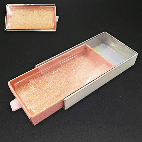 10 pcs Rectangle False Eyelash Packaging Box Empty Glitter Lash Box Magnetic Eye Lashes Case Organizer Fake Eyelash 25MM 3D Eyelash Storage Box False Eyelash Storage Box(R02)