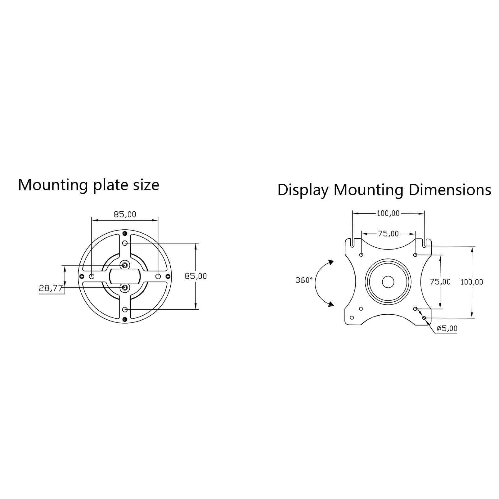 Supporto per monitor Supporto for monitor da tavolo bianco girevole regolabile a 2 bracci for schermi 15-32 pollici Supporto per monitor da scrivania