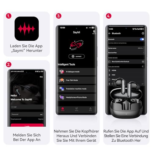Ki Übersetzer Kopfhörer, 3-in-1 Übersetzungskopfhörer mit echtzeit übersetzung, 150 Sprachen Kopfhörer Übersetzer Echtzeit mit App, 50H Open Ear kopfhörer für iOS und Android, Reisen und Reisen MS106