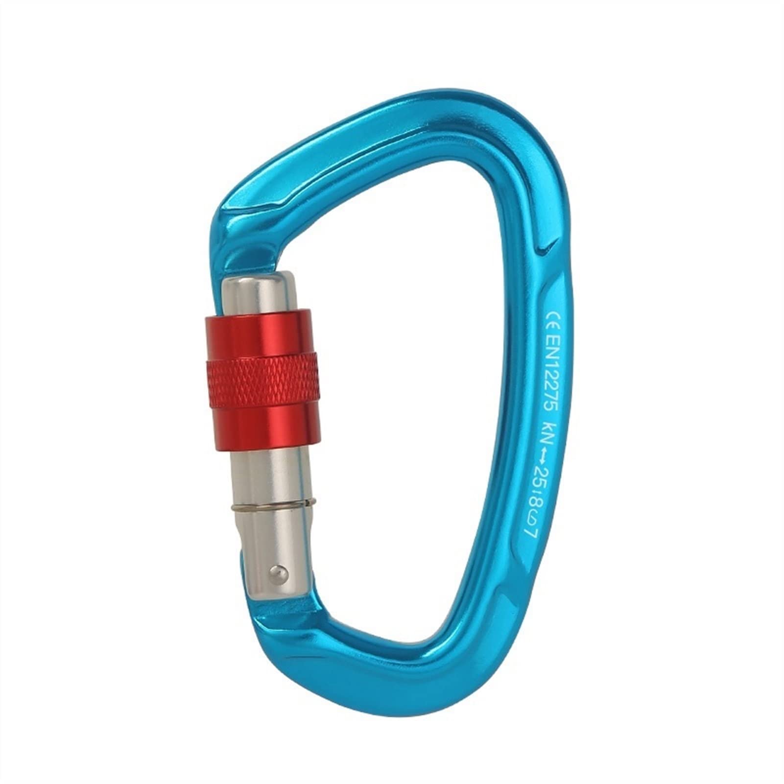 Karabińczyk, Karabinek wspinaczkowy 25KN Profesjonalny karabinek D-kształtny z blokadą śrubową Karabinki Ascend Equipment(Blue 25kn)