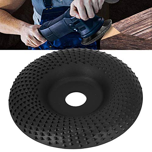Grinding Wheel, Steel Woodworking Grinding Wheel Shaping Disc Power Tool Accessories for Efficient Wood Carving and Shaping, Angle Grinders (Black Curved Root Carving Plate E1-534)
