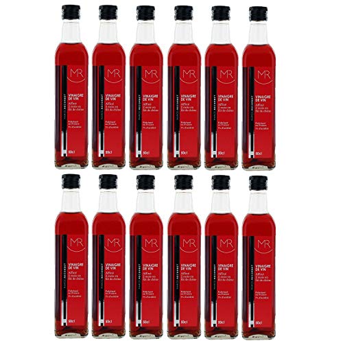 Lote de 12 vinagre de vino tinto – MR – Botella de 500 ml