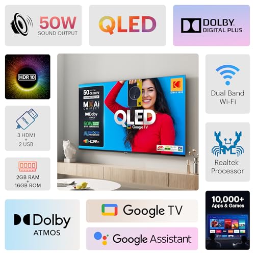 Image of Kodak 126 cm (50 inches) Matrix Series UHD 4K QLED Google TV 50ST5015