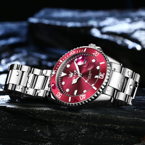 Image of OLEVS Luxury Watches for Men Big Stainless Steel Waterproof Quartz Analog
