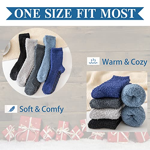 DOOVID Winter Fuzzy Warm Non Slip Slipper Socks - Cozy Fluffy Socks for Women, Christmas, Home4