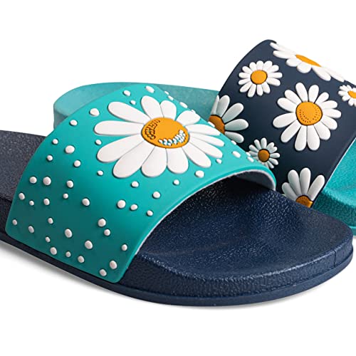Dedoles Badeschuhe viele lustige Designs Bücher Kaffee Katze Party Pizza Dackel Fuchs Panda Delfin Geschenk, Farbe: Gänseblümchen, 37 EU 5