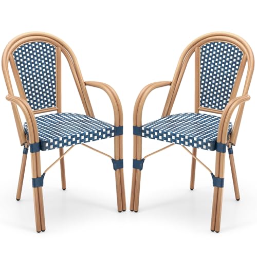 Tangkula Blue French Bistro Chairs