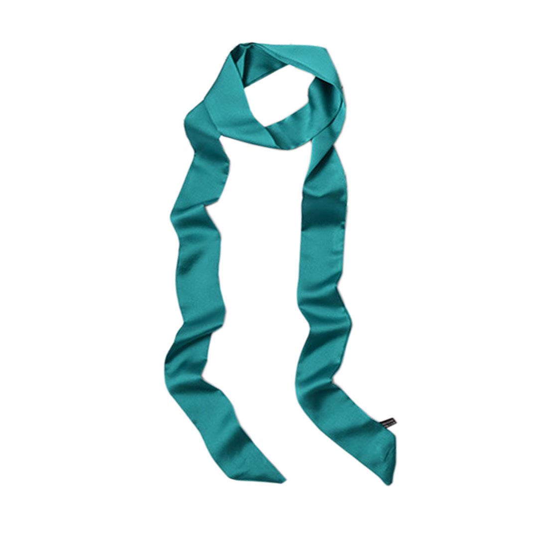 Veicostt Women's Teal Ribbon Scarf For Long Skinny Satin Belt Sash Necktie Neck Scarf, One Size