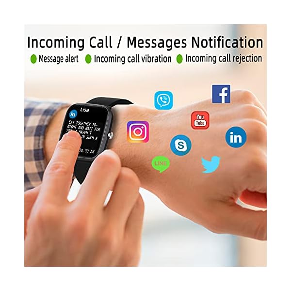 Smart Watch, HuaWise Smart Watch for Android Phones and iOS, HD Touch Smartwatch Waterproof Fitness Tracker Watch with…