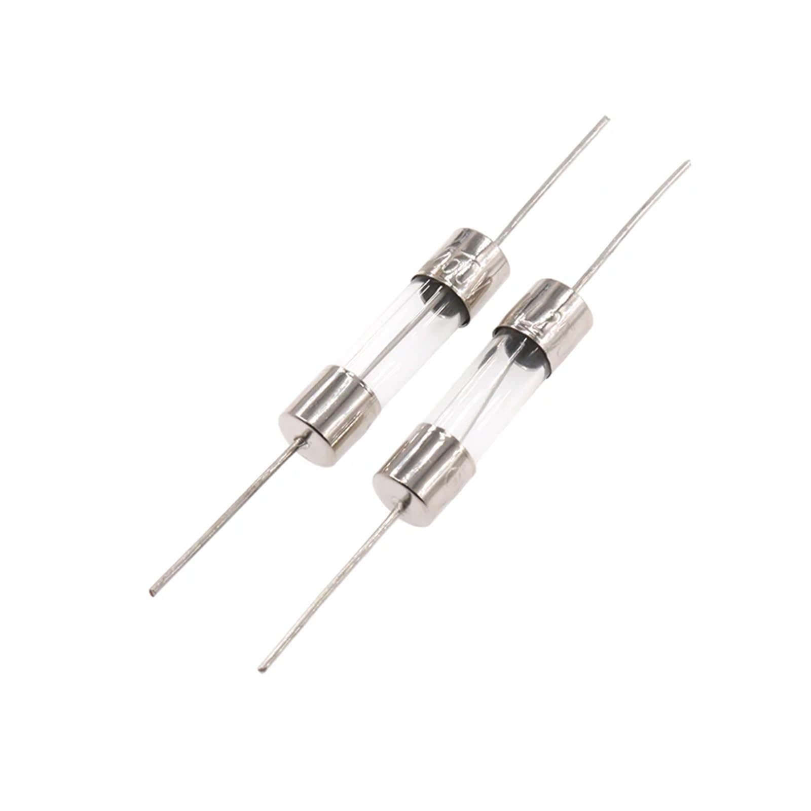 1000 szt. 5 x 20 mm osiowy szklany bezpiecznik szybki dmuchanie 250 V z przewodem ołowiowym 20F 0,5A/1A/2A/3A/3,15A/4A/5A/6,3A/8A/10A/12A/15A rura
