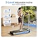 YPOO Walking Pad with Incline 3 in 1 Under Desk Treadmill for Home and Office 2.5 HP Walking Treadmill 300 Lbs Portable Incline treadmills with LED Display Remote Control & APP