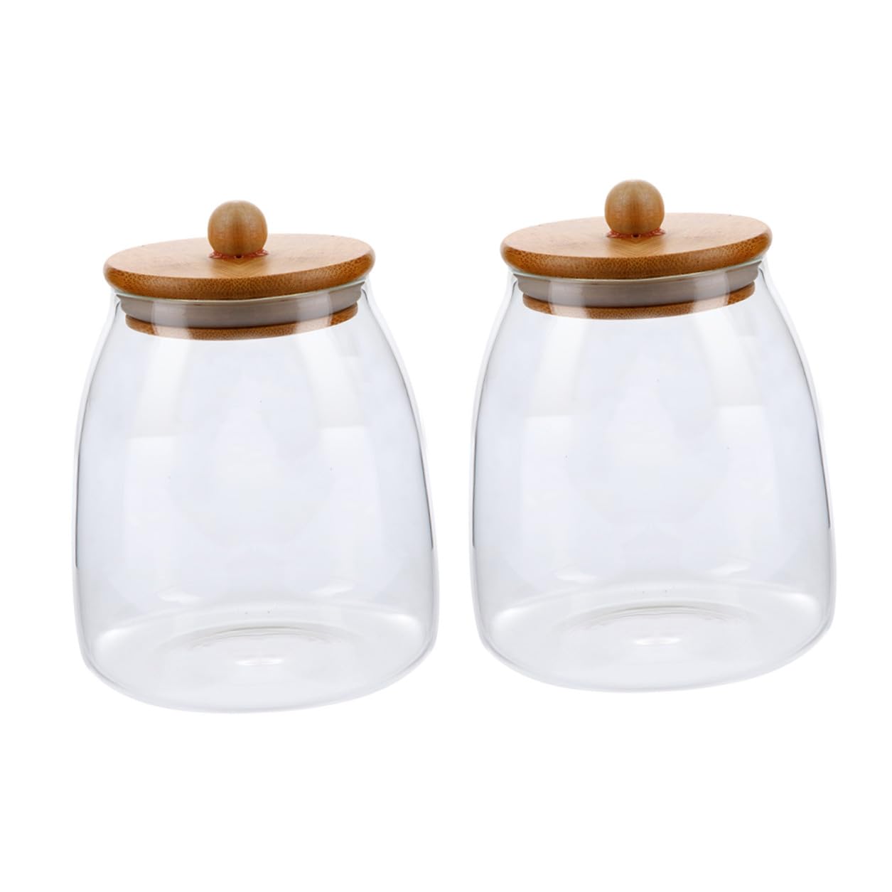 Barattolo 2 Pezzi con Coperchio in Bambù in Vetro Borosilicato 900ml