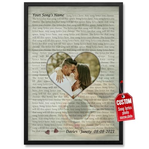 H-DEWALL Personalized Song Lyrics Poster Gifts To Get Your Boyfriend With Unframed Customized Art Photo Song Quotes Wall Decor Image Favorite Song House Decorations For Valentine's Day