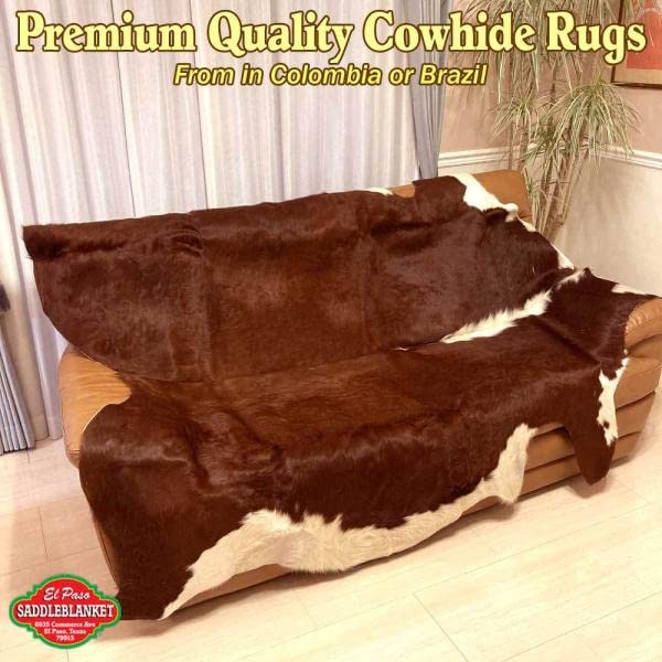 Amazon | 特大 ブラジル産 本革 天然皮革 カウラグ カウハイドラグ