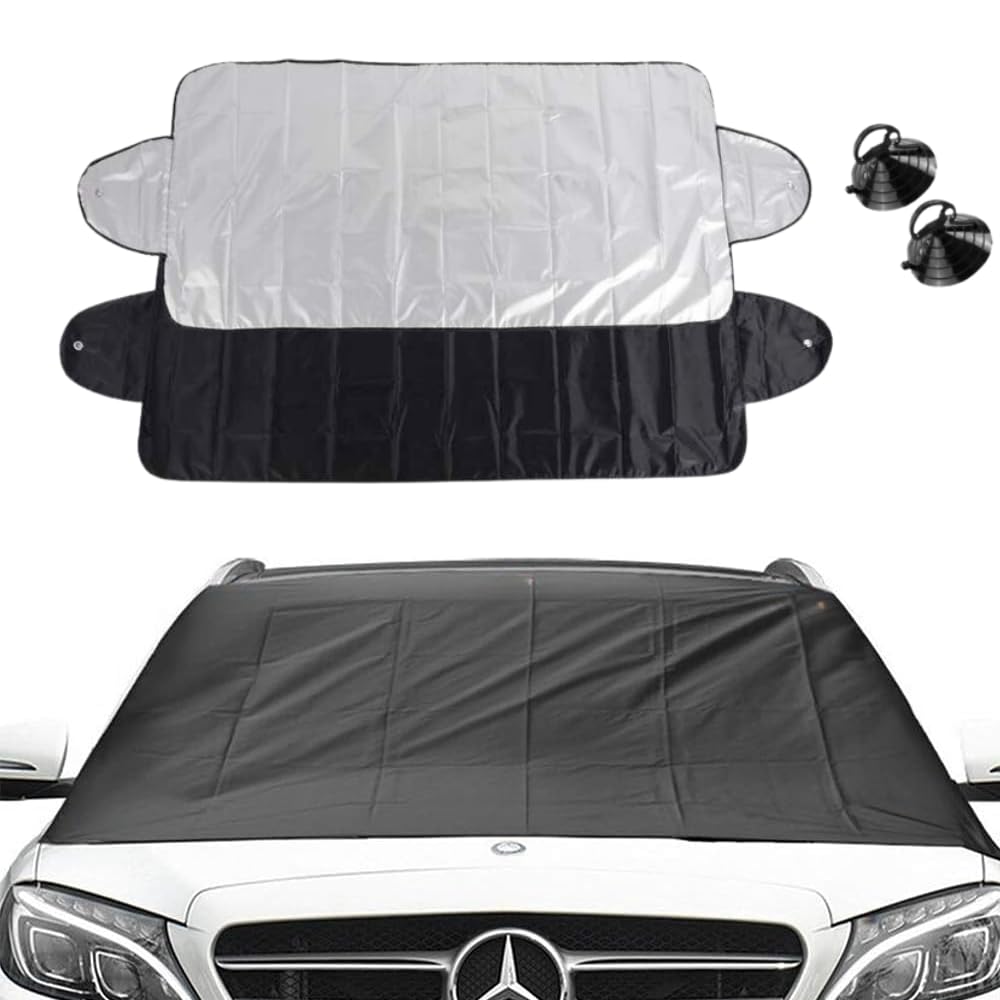 ONESAVE Car Windscreen Covers Frost Shield | Windshield Cover for Ice and Snow De Icer | Car Accessories Winter Window Protector Car Cover | Ice Frost Sun UV Dust Water Resistant - Perfect Car Gifts