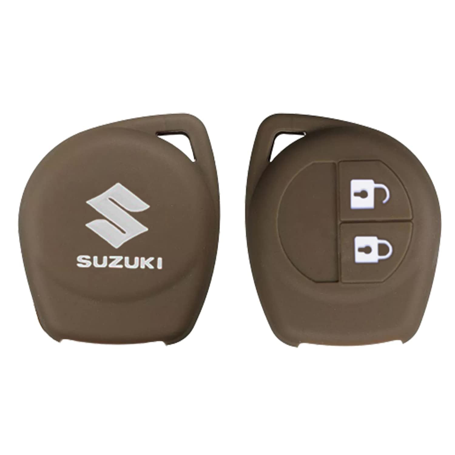 AUTOFRILL Silicone Car Key Cover for Maruti Suzuki Baleno, Grand Vitara, XL6, Swift, Brezza, Ertiga, Dzire, Celerio, Ciaz, SX4, Ignis, S Presso, S Cross, Fronx 2 Button Key Cover (Dark Brown)