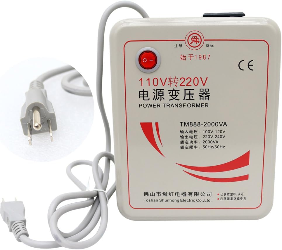 Convertidor de voltaje elevador del inversor INTBUYING 110v a 220v Transfomer Adaptador comercial 2000 W para Europa Asia Electrodomésticos utilizados en EE. UU.