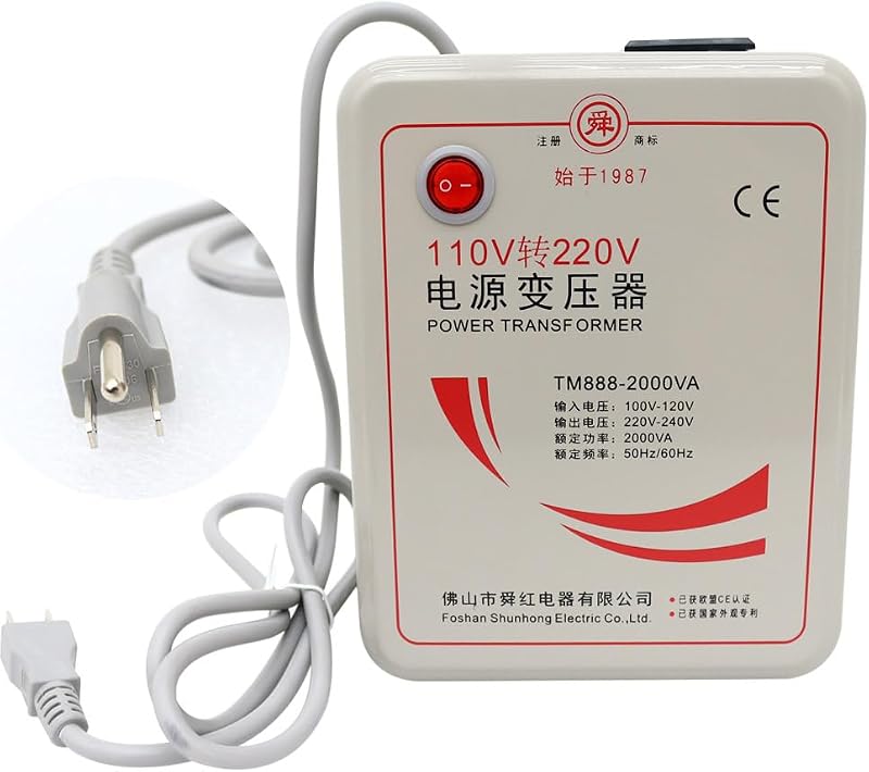 INTBUYING Inverter Step Up Voltage Converter 110v to 220v Transfomer Commercial Adapter 2000 W for Europe Asia Appliances Used in US