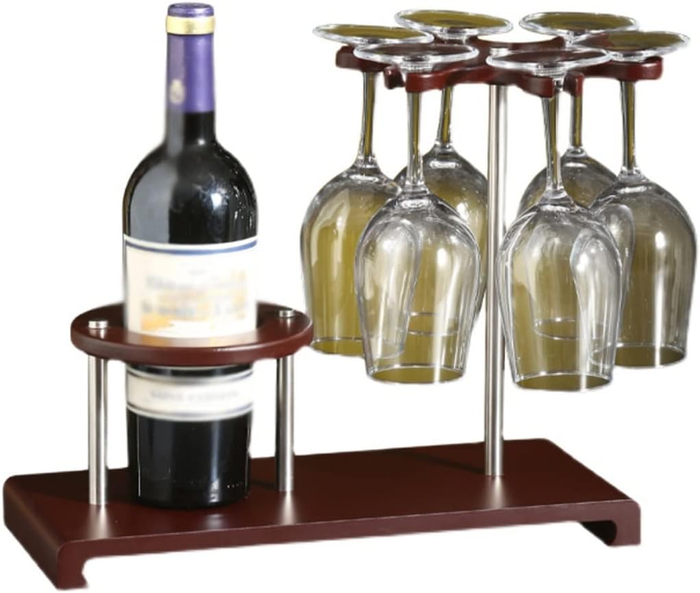 European-Style red Wine Glass Rack Decoration Upside Down Bottle Solid Wood Decanter Living Room