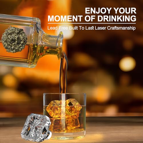 P&Y Whiskey Decanter Sets For Men,25 Oz Whisky Decanter With 2 Glasses,Unique Lion Head Design,Christmas Birthday Anniversary Wedding Whiskey Gifts For Men Boss Dad Coworkers Fathers' Day thumb #2