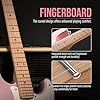 SONICAKE 30" Electric Guitar for Beginner, Light Weight and Junior Size Solid Wood Body with Humbucker Pickup, one Piece Wood Neck & Fingerboard, Rounded Fret Ends, Pink #2